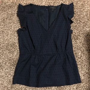 NWOT JCrew Blue Peplum Top